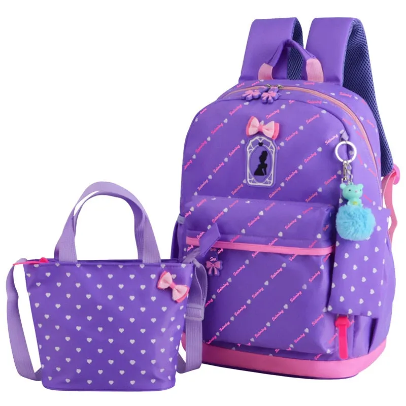 Wenkouban 3pcs/set Printing School Bags Backpacks Schoolbag Fashion Kids Lovely Backpack For Children Girls School bag Student Mochila sac