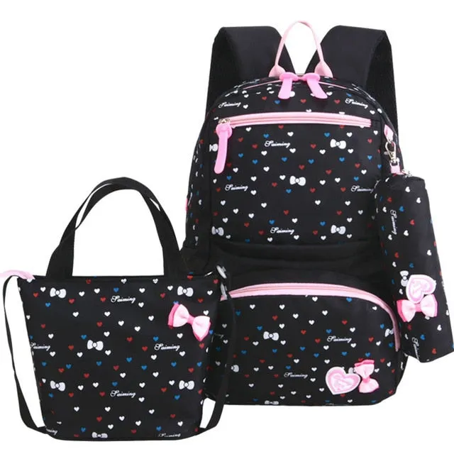 Wenkouban 3pcs/set Printing School Bags Backpacks Schoolbag Fashion Kids Lovely Backpack For Children Girls School bag Student Mochila sac