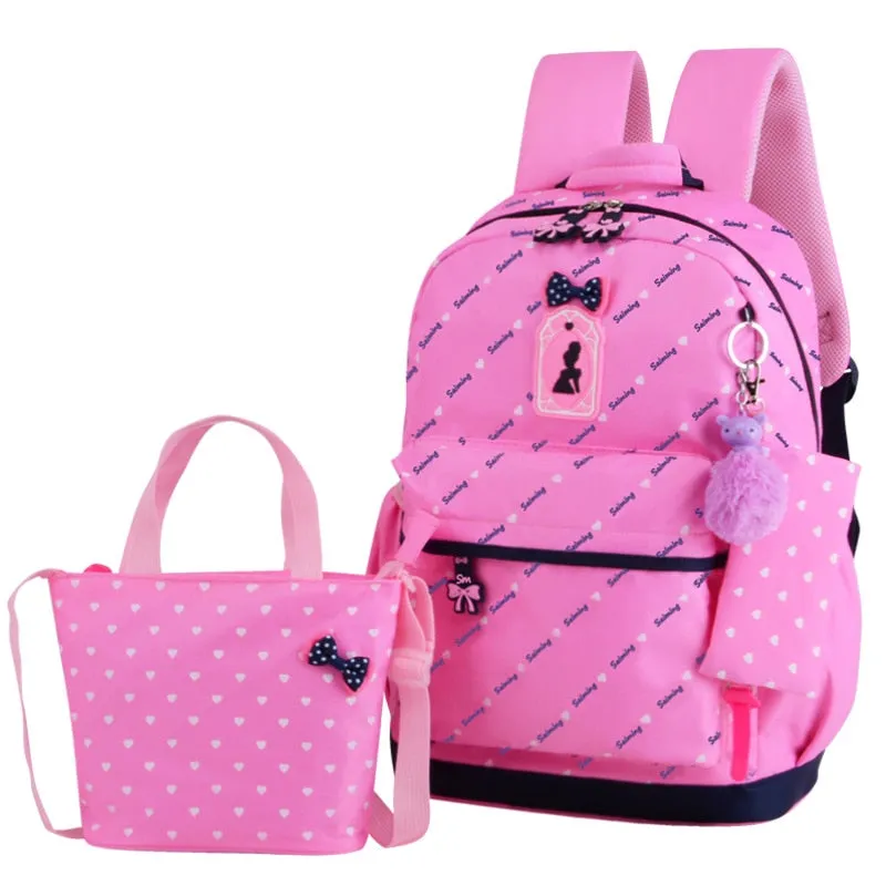 Wenkouban 3pcs/set Printing School Bags Backpacks Schoolbag Fashion Kids Lovely Backpack For Children Girls School bag Student Mochila sac