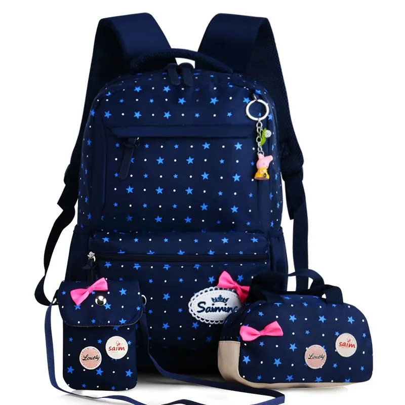 Wenkouban 3pcs/set Printing School Bags Backpacks Schoolbag Fashion Kids Lovely Backpack For Children Girls School bag Student Mochila sac