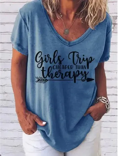 Women Girl's Trip Therapy  Tee