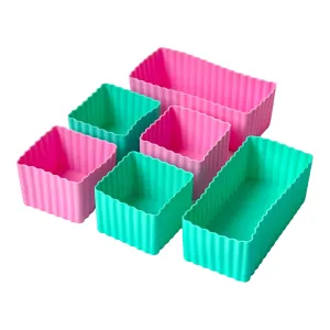 Yumbox - Mini Silicone Bento Cup Set of 6 - Pink & Aqua